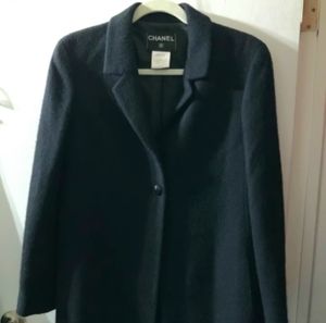 Chanel Suit 100% Cashmere Black Pants Suit